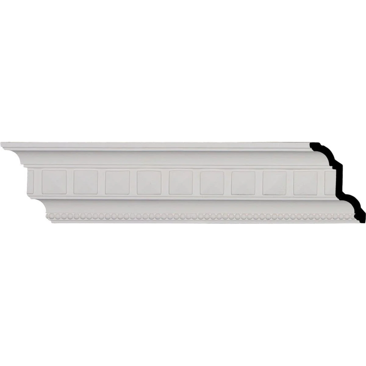 Swindon Egg and Dart Crown Moulding, 4 3/8"H x 3"P x 5 1/8"F x 94 1/2"L, (1 5/8" Repeat)