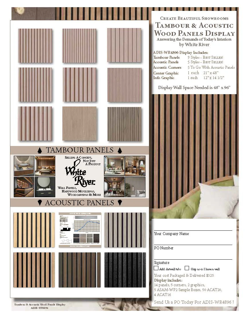 Tambour & Acoustic Wood Panels Display -  All packaged & delivered for just $325!