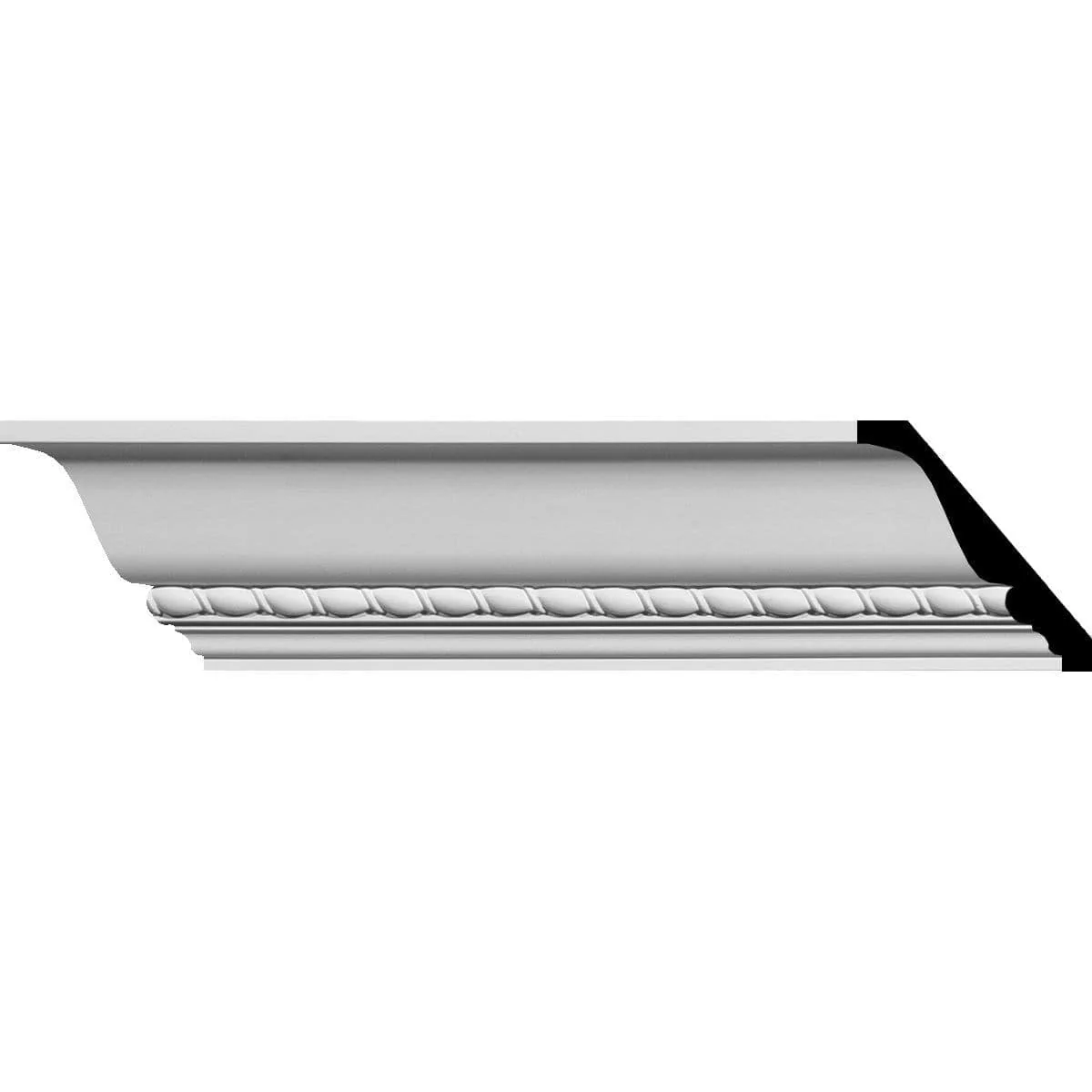 Theia Bead and Barrel Crown Moulding, 3 3/4"H x 3 3/8"P x 5"F x 94 1/2"L