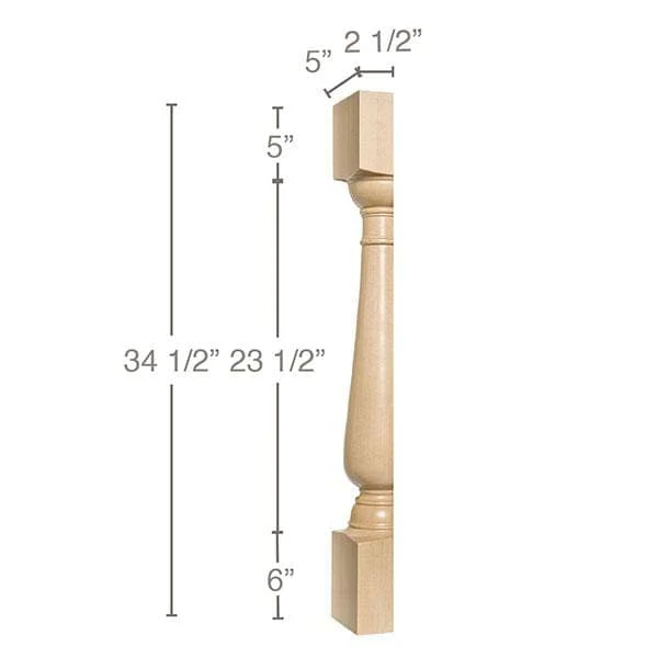 Traditional Column Half, 5"w x 34 1/2"h x 2 1/2"d, 1 Pair