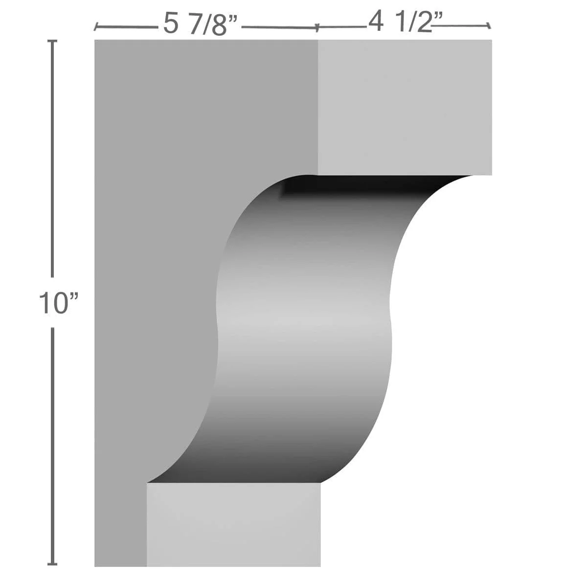 Traditional Corbel, 4 1/2"W x 5 7/8"D x 10"H