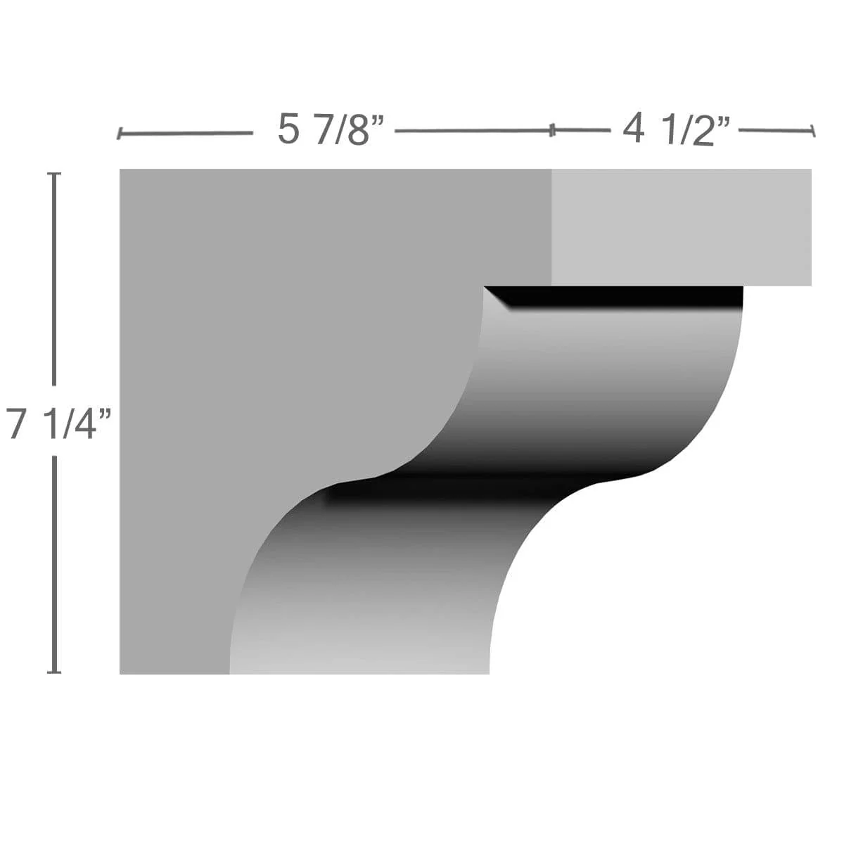 Traditional Corbel, 4 1/2"W x 5 7/8"D x 7 1/4"H