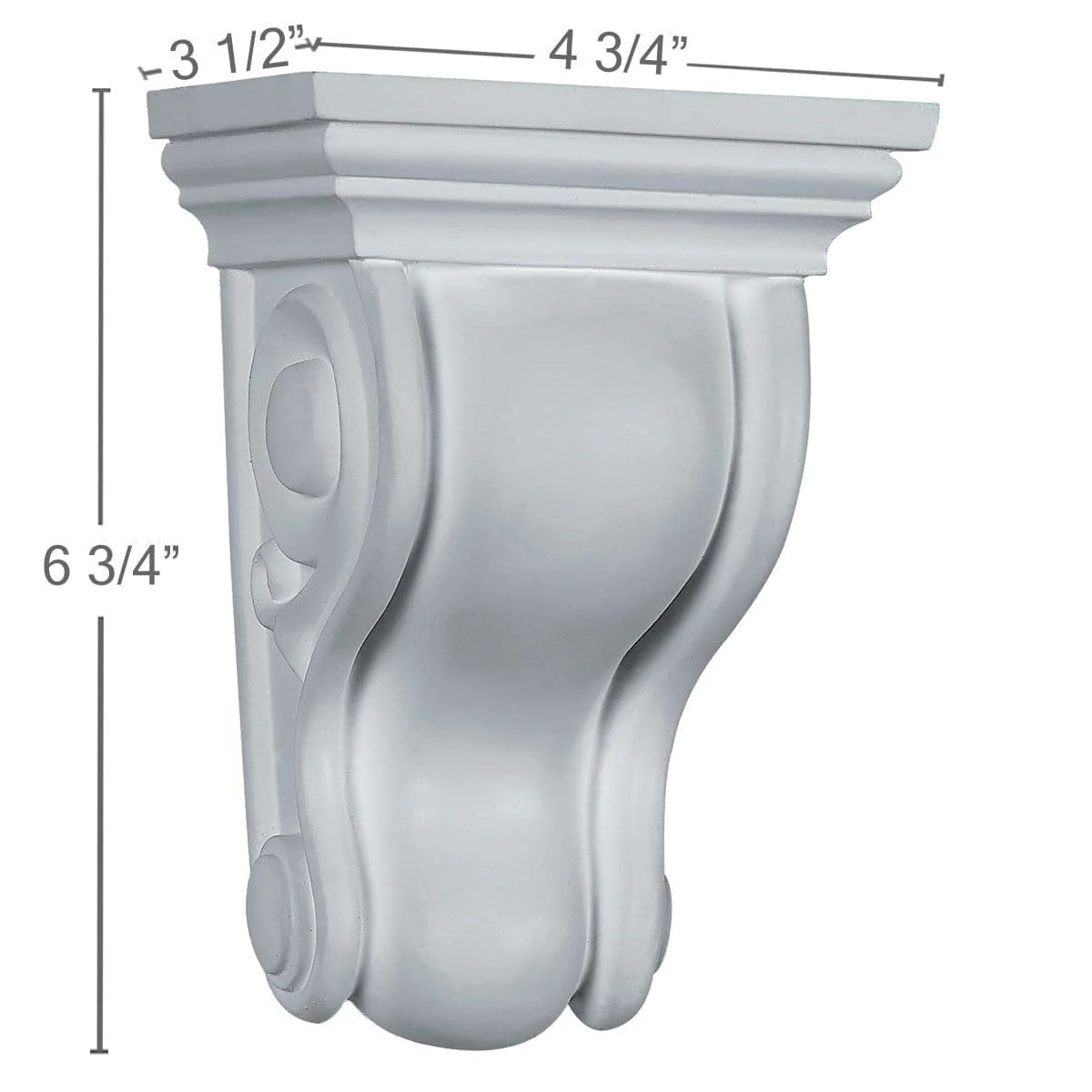Traditional Corbel, 4 3/4"W x 3 1/2"D x 6 3/4"H