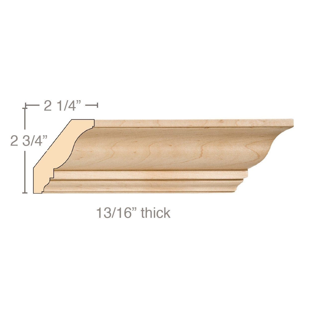Traditional Crown, 3 1/2"w x 13/16d'' x 8' length, Resin is priced per 8' length