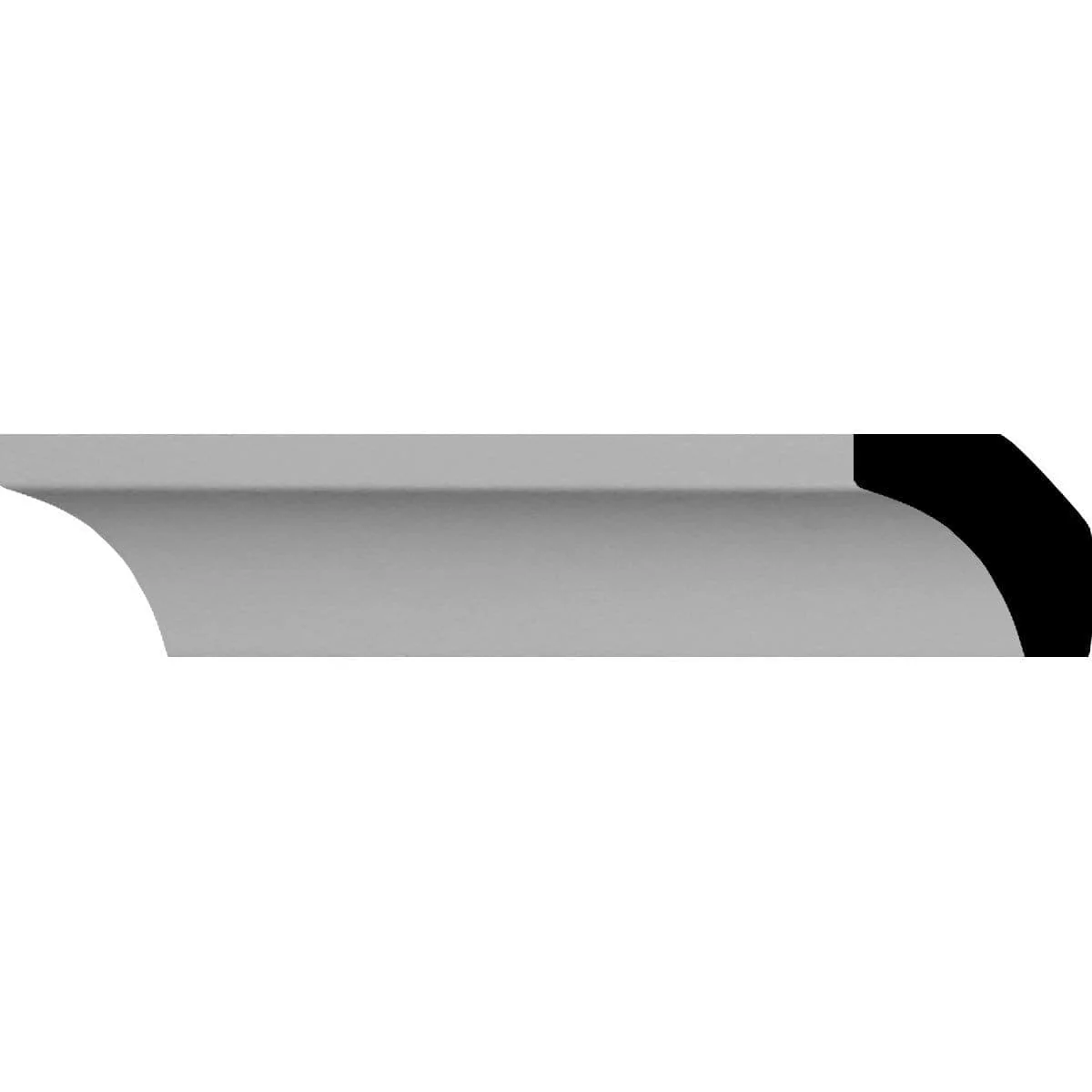 Traditional Crown Moulding, 3/4"H x 3/4"P x 7/8"F x 94 1/2"L
