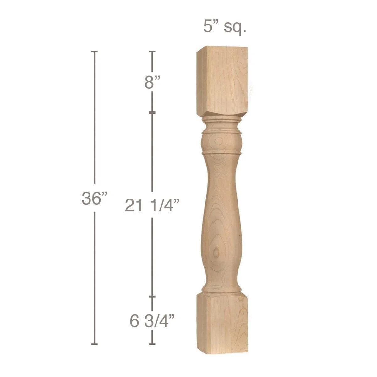 Traditional Island Column, 5"sq. x 36"h