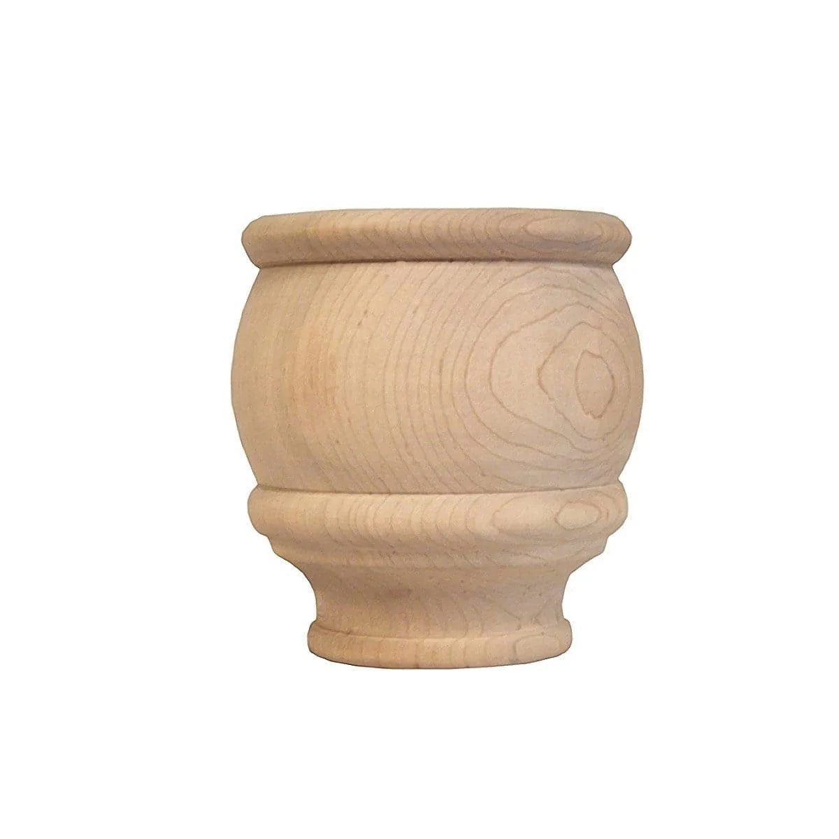 Traditional Round Reeded Bun Foot, 3 1/2"dia x 4"h