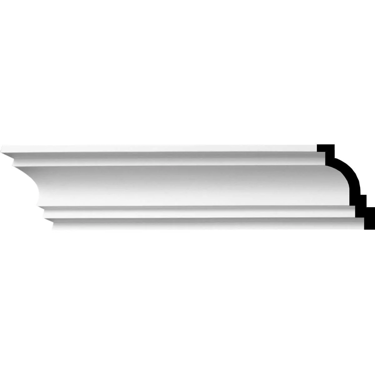 Traditional Smooth Crown Moulding, 4"H x 3"P x 5"F x 94 1/2"L