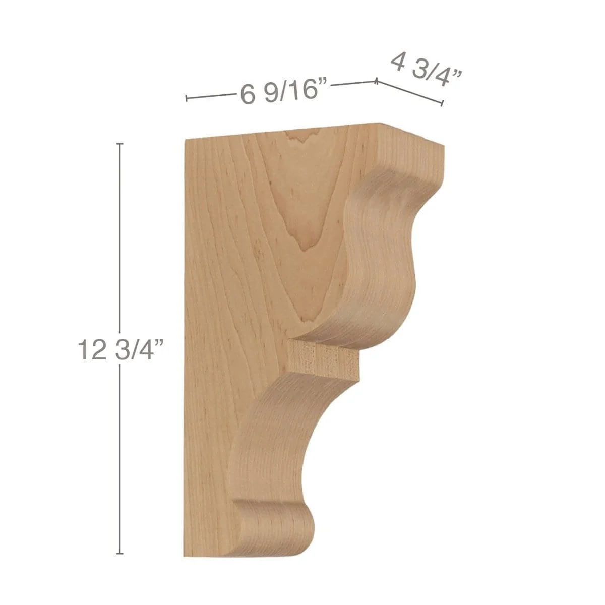 Transitional Large Bar Bracket Corbel, 4 3/4"w x 12 3/4"h x 6 9/16''d