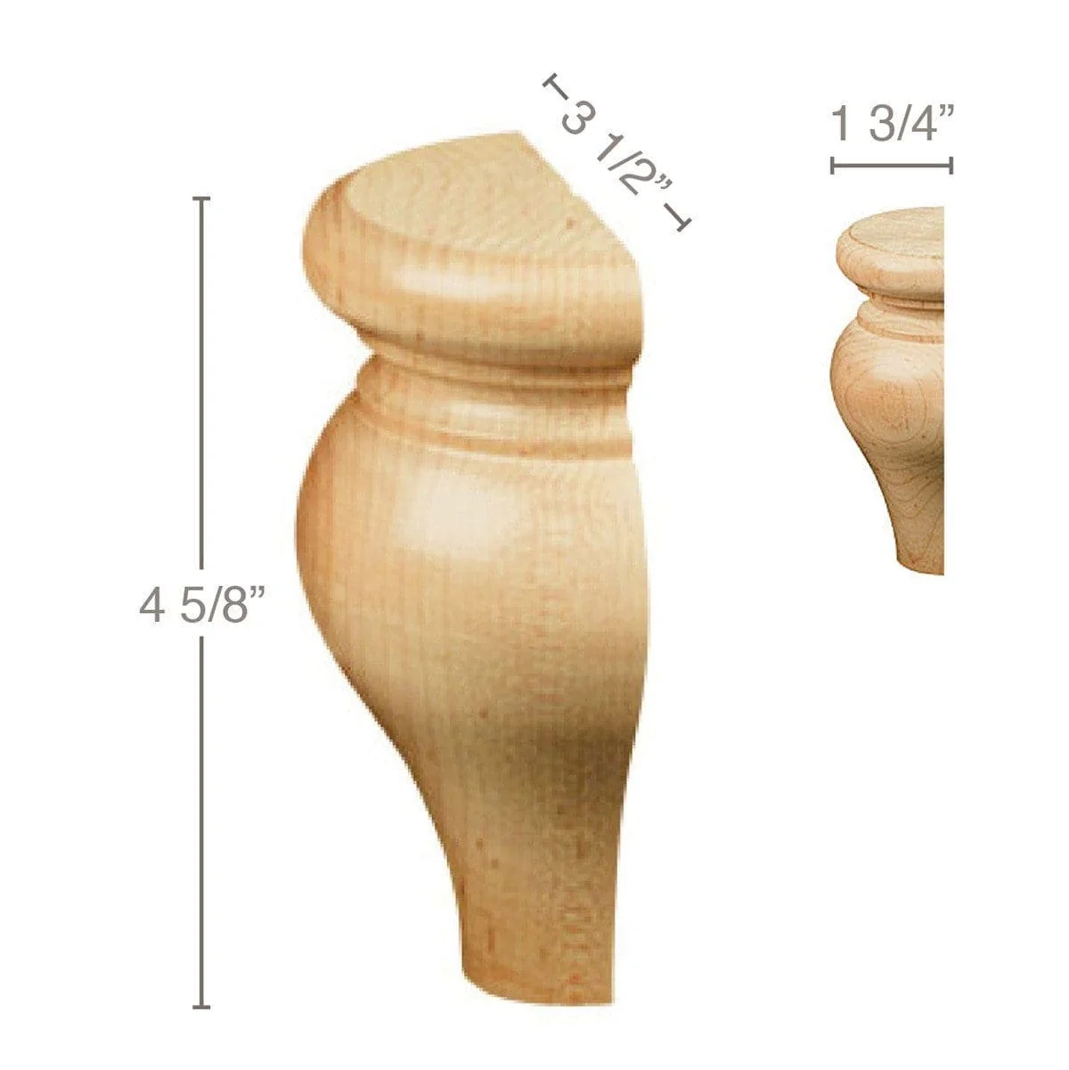 Tulip Split Foot, 3 1/2"w x 4 5/8"h x 1 3/4"d, 1 Pair