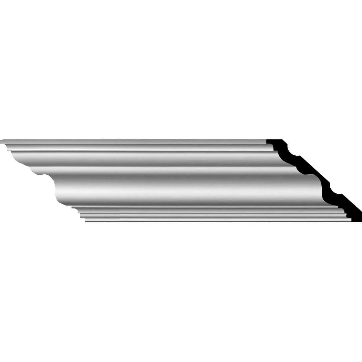 Versailles Smooth Crown Moulding, 5 5/8"H x 6 3/8"P x 8 1/2"F x 94 1/2"L