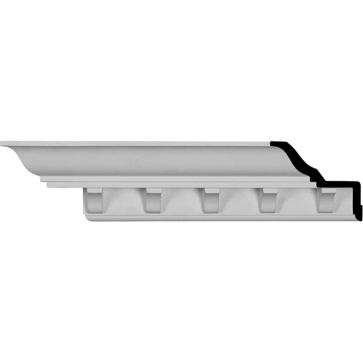 Wide Spaced Dentil Crown Moulding, 3 3/4"H x 4 1/2"P x 5 7/8"F x 94 1/2"L