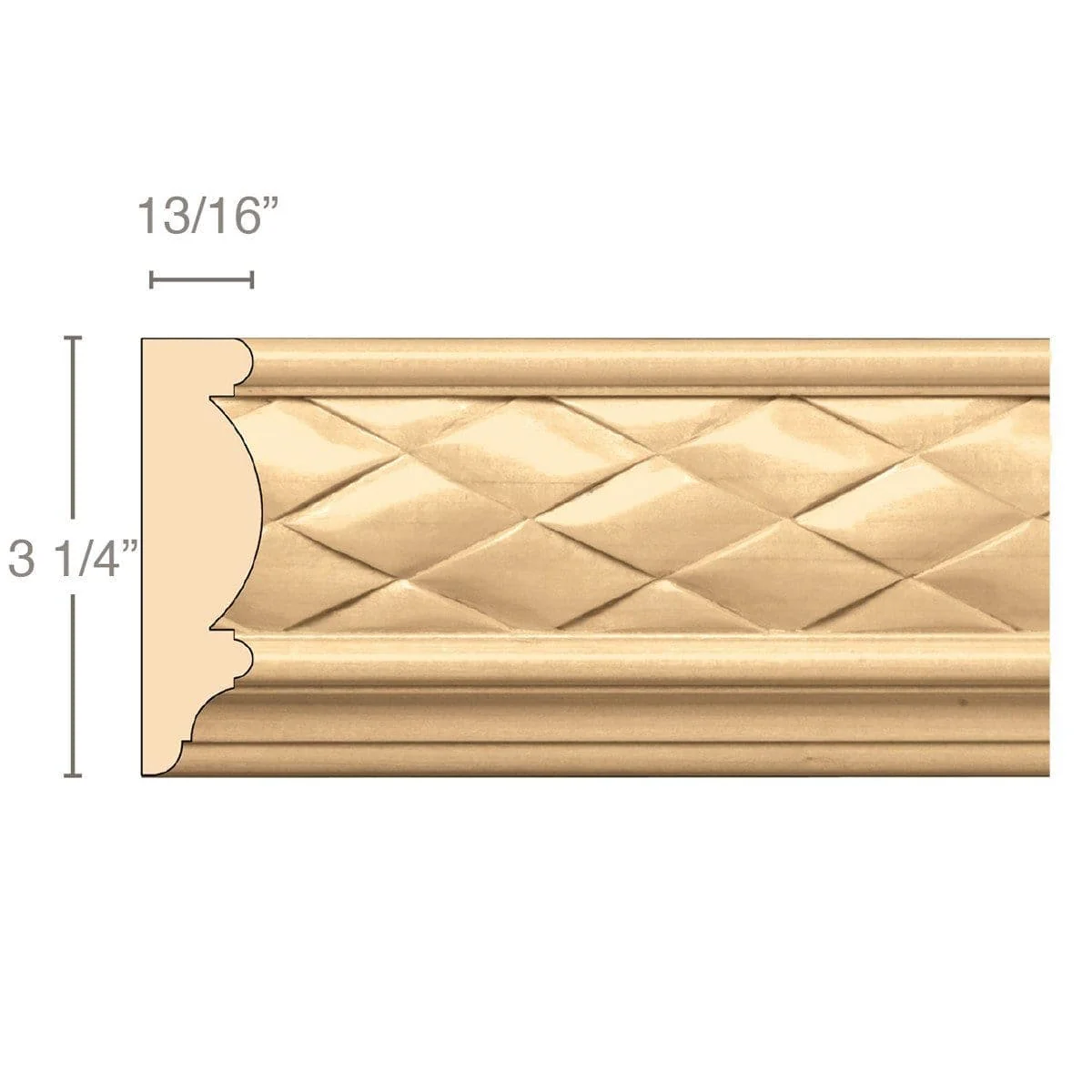 Woven Frieze (Repeats 2), 3 1/4''w x 13/16''d x 8' length, Resin is priced per 8' length