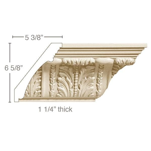 X-Large Acanthus Leaf (Repeats 10 1/4), 8 1/2" w x 1 1/4" d
