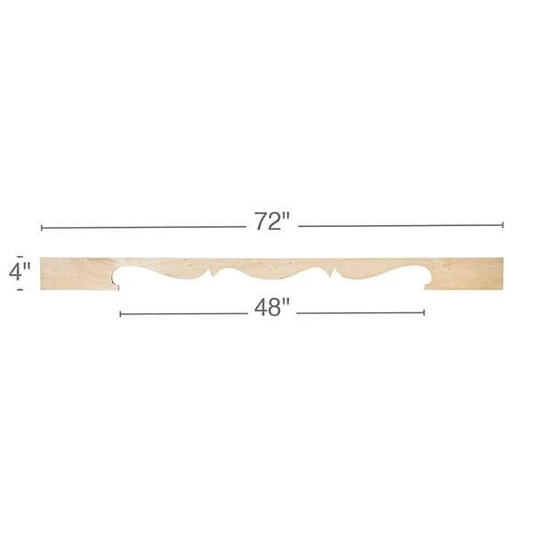 X-Large Valance, 72"w x 4"h x 3/4"d